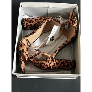 NEW In Box Leopard Square Heel Shoes